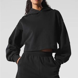 Brand new ALO Yoga Black Cropped hoodie